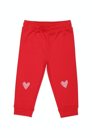 girls red solid regular fit track pants
