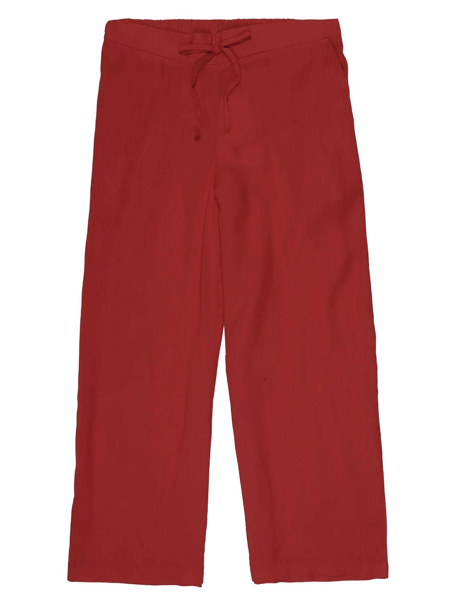 girls red trousers