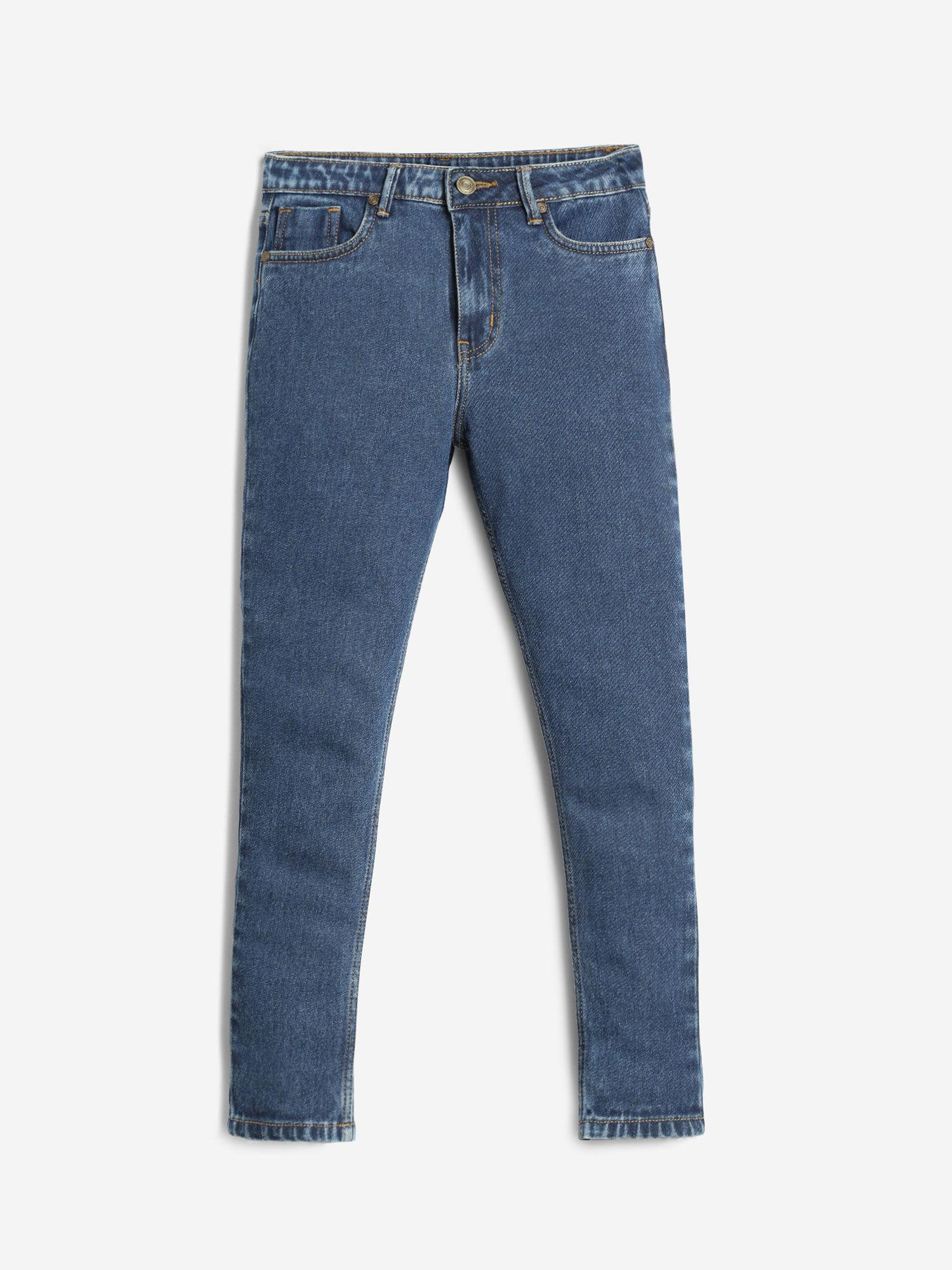 girls regular fit denim jeans - dark blue