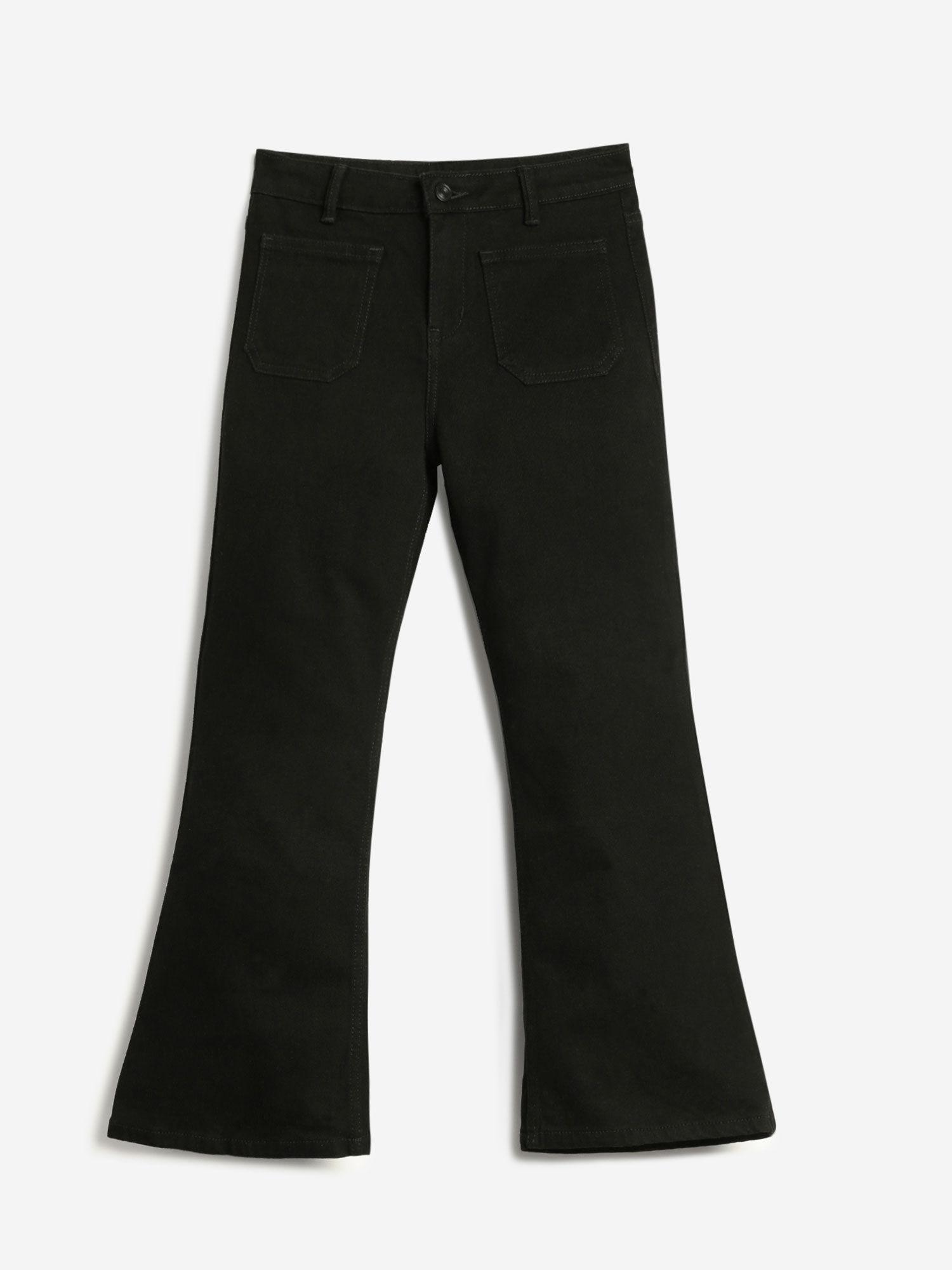 girls regular fit denim jeans - jet black