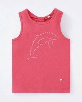 girls regular fit dolphin print t-shirt