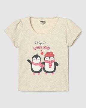 girls regular fit graphic print t-shirt