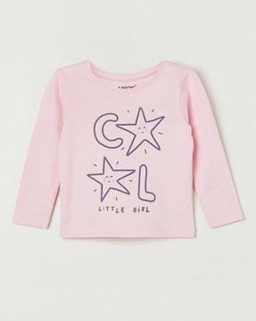 girls regular fit graphic print t-shirt