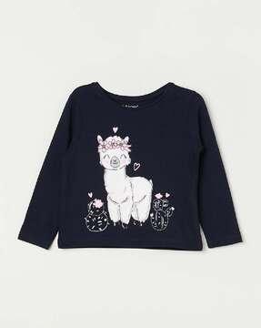 girls regular fit graphic print t-shirt