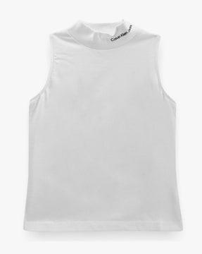 girls regular fit mock-neck tank top