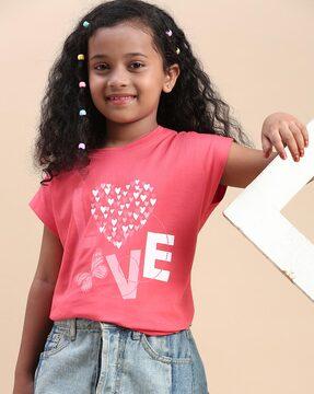 girls regular fit round-neck t-shirt