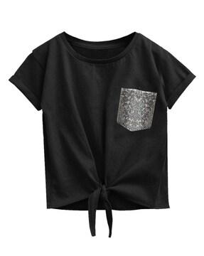 girls regular fit top with embellished accent