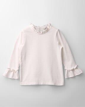 girls regular fit top with ruffled detail