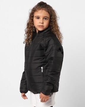 girls regular fit zip-front puffer jacket