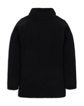 girls ribbed turtleneck pullover