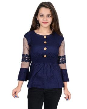 girls round-neck peplum top