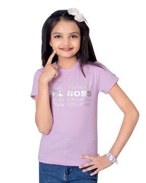 girls round-neck regular fit t-shirt