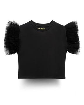 girls round-neck top with extended sleeves