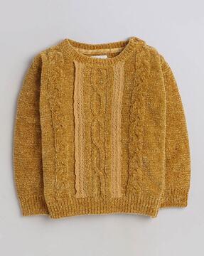 girls round-neck woolen cardigan