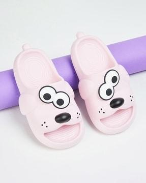 girls round-toe slip-on slides