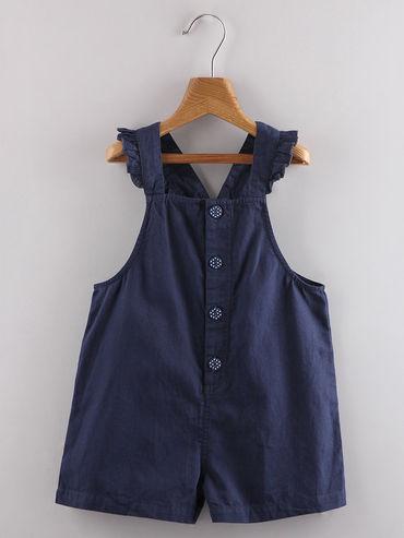 girls ruffle strap shorts dungaree (navy)