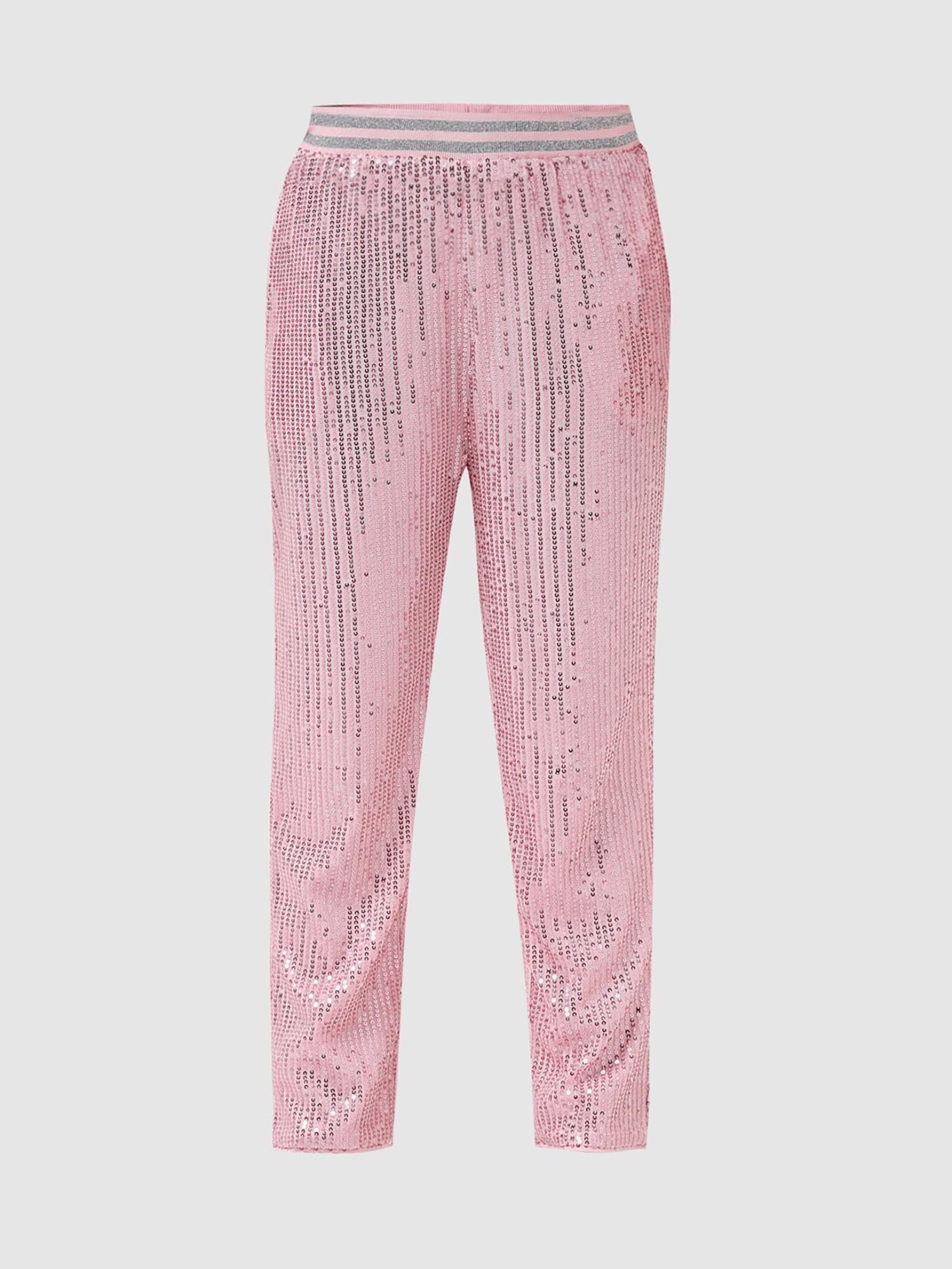 girls sequins pink trousers