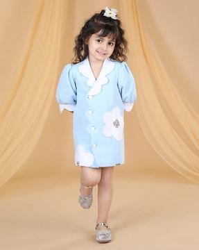 girls shirt dress with flower accent