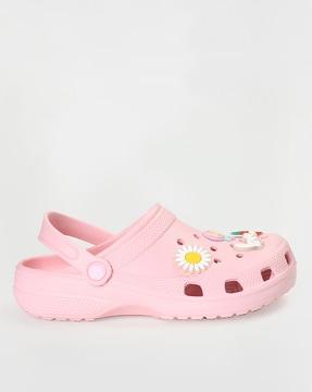 girls slingback clogs with applique