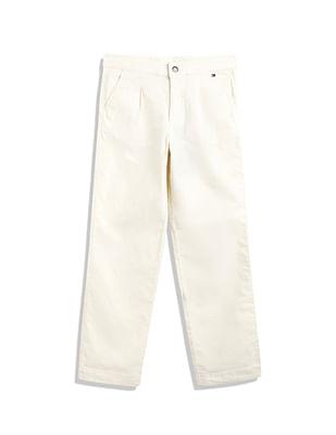 girls solid corduroy trousers