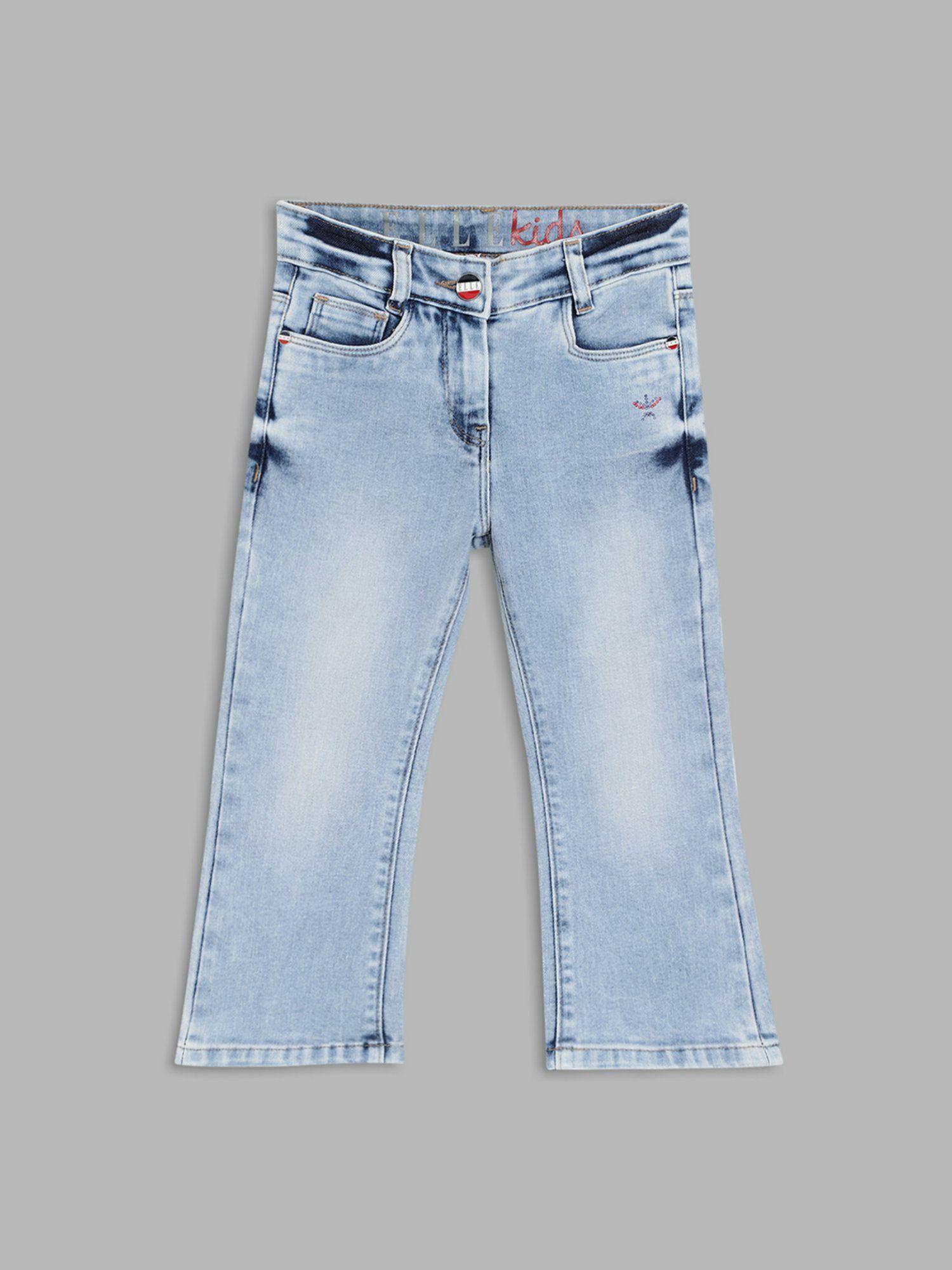 girls solid ice blue jeans