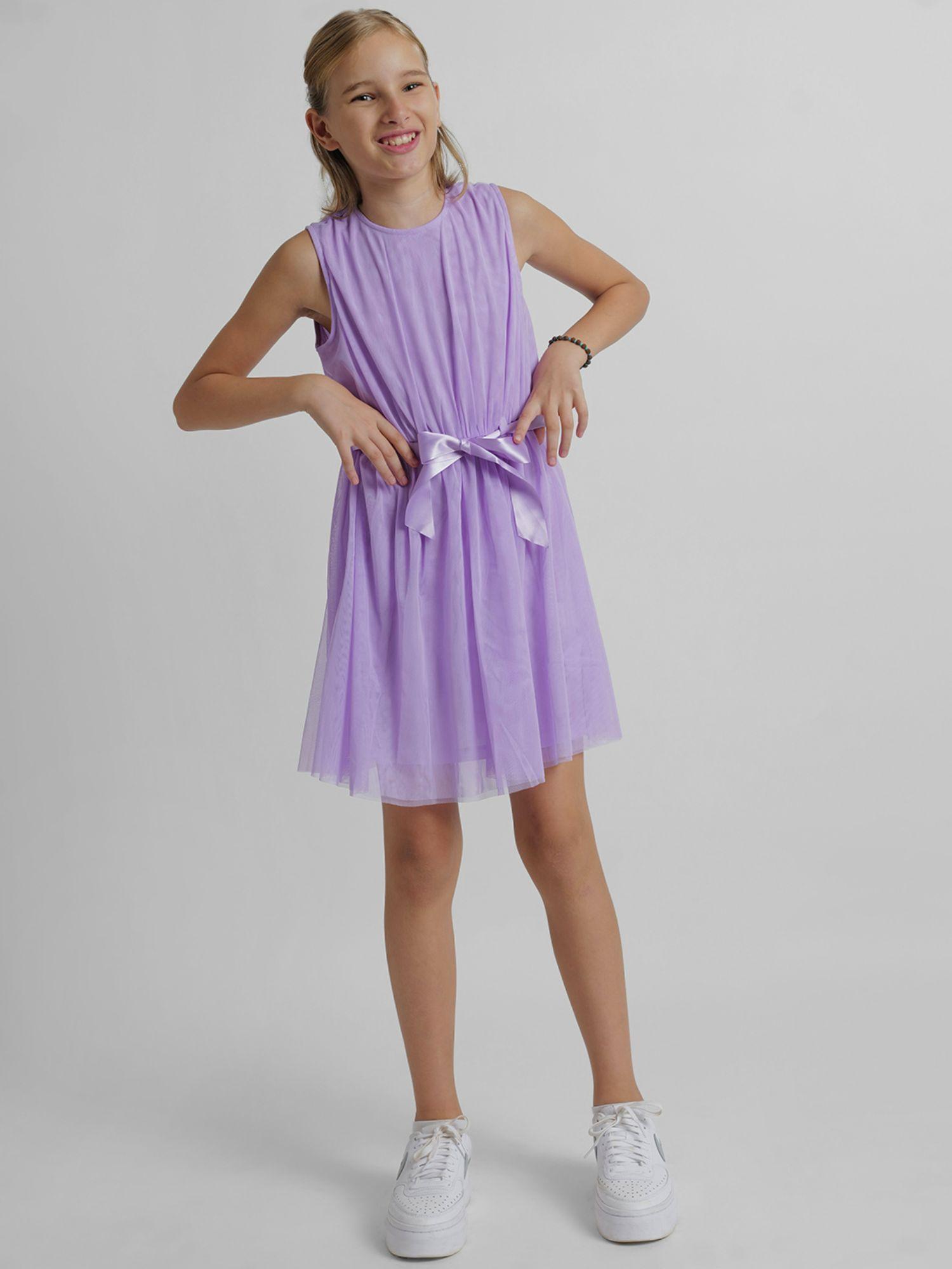 girls solid purple dress