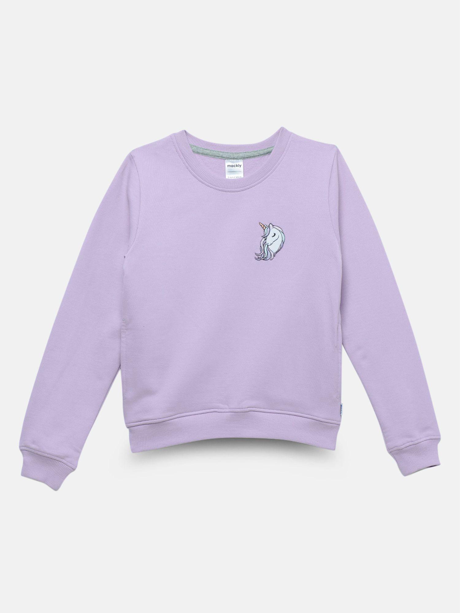 girls solid sweatshirt purple