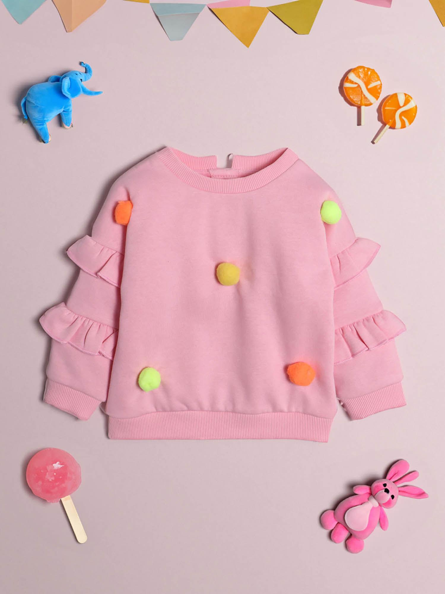 girls solid trendy winter sweatshirt