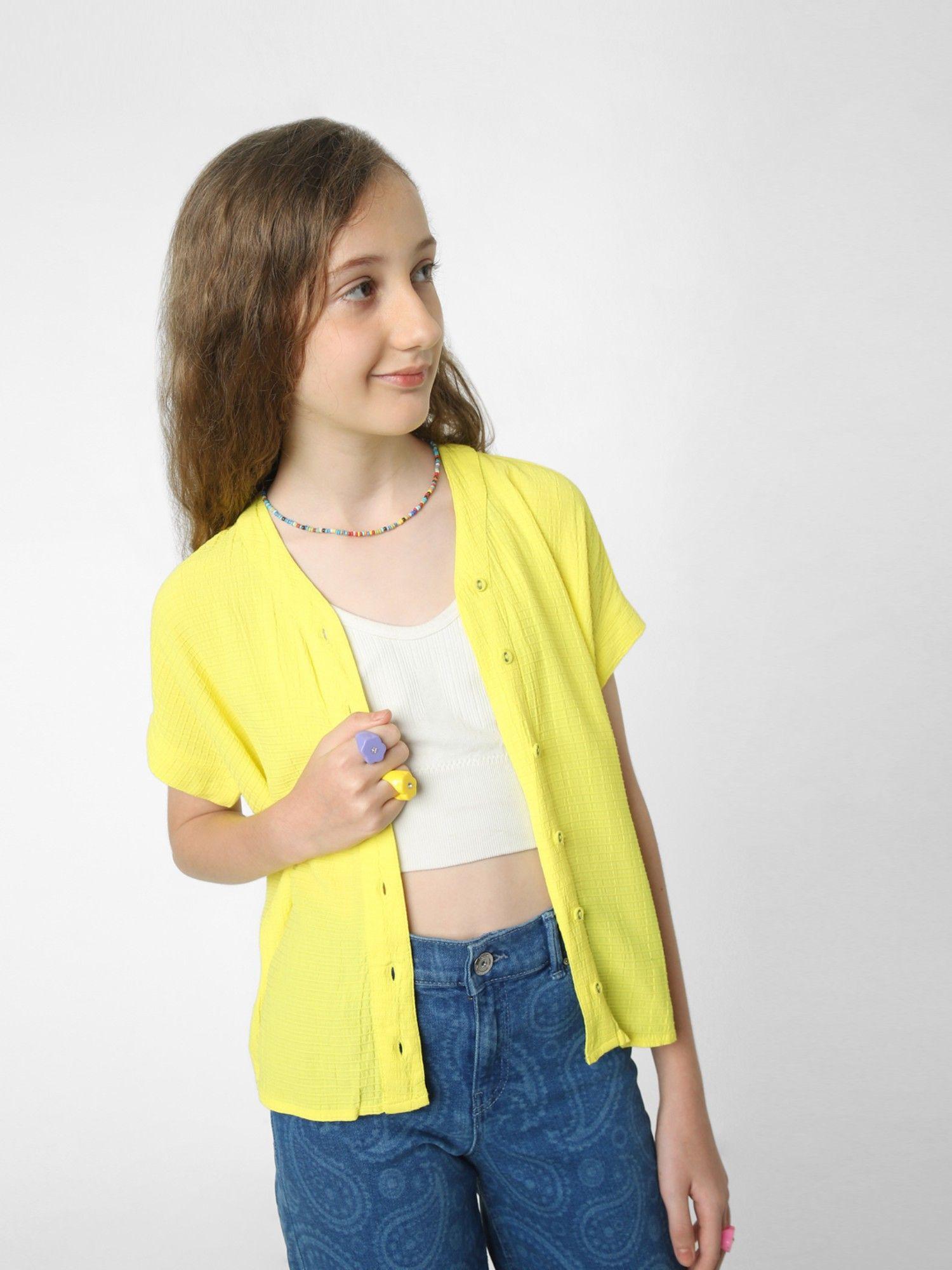 girls solid yellow shirt