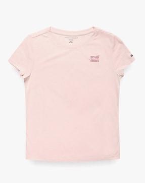 girls sp24 kg script regular fit round-neck t-shirt