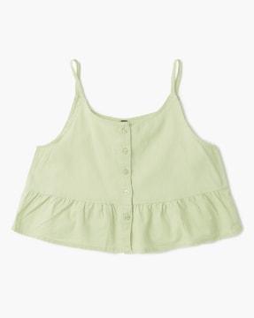 girls strappy button-down top
