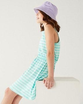 girls striped fit & flare dress