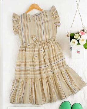 girls striped fit & flare dress