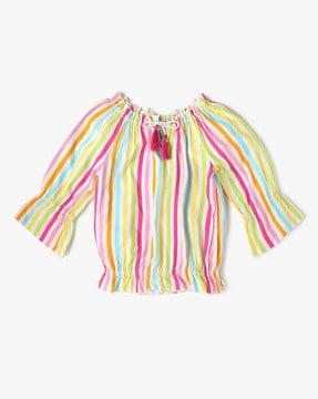 girls striped regular fit top