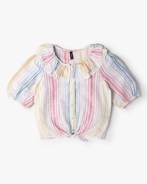 girls striped relaxed fit shirt