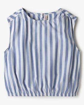 girls striped relaxed fit top