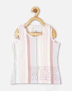 girls striped round-neck t-shirt