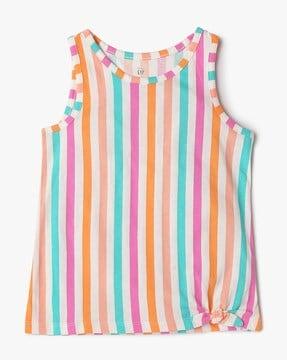 girls striped round-neck top