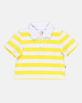 girls striped top with collar neck
