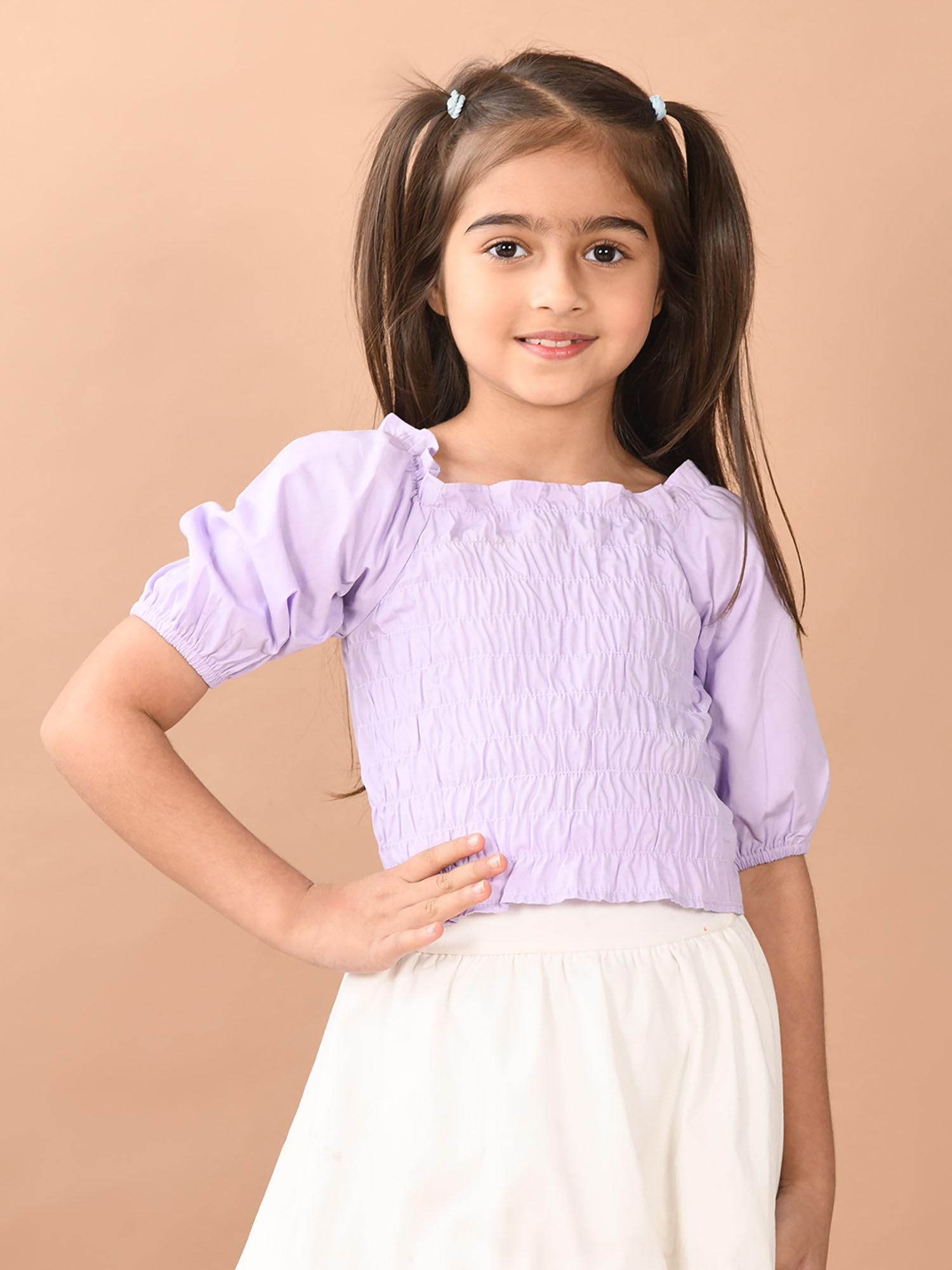 girls summer cool regular wear top - lilac