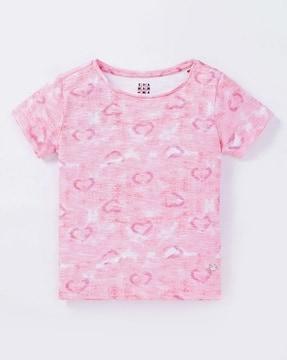 girls sustainable heart print t-shirt