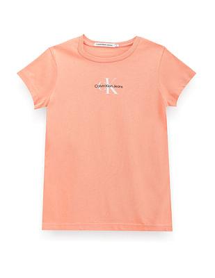 girls sustainable monogram t-shirt