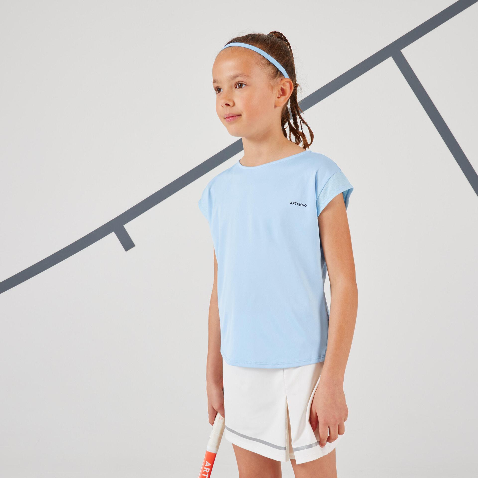 girls tennis t-shirt - tts500 sky blue