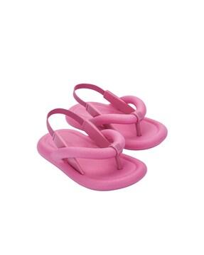 girls thong-strapped slip-on flip-flops