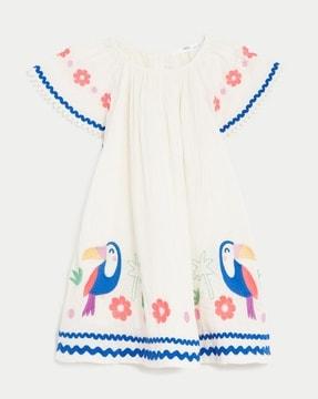 girls toucan print a-line dress