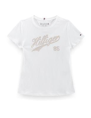 girls transitional cotton script t-shirt