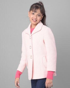 girls trench coat with button closure