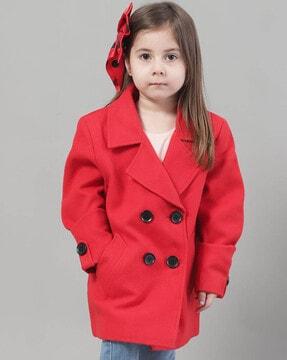 girls trenches jacket with button closure