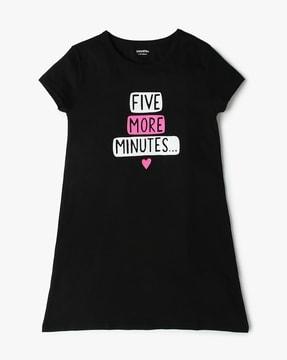 girls typographic print a-line dress