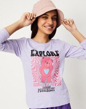 girls typographic print regular-fit t-shirt